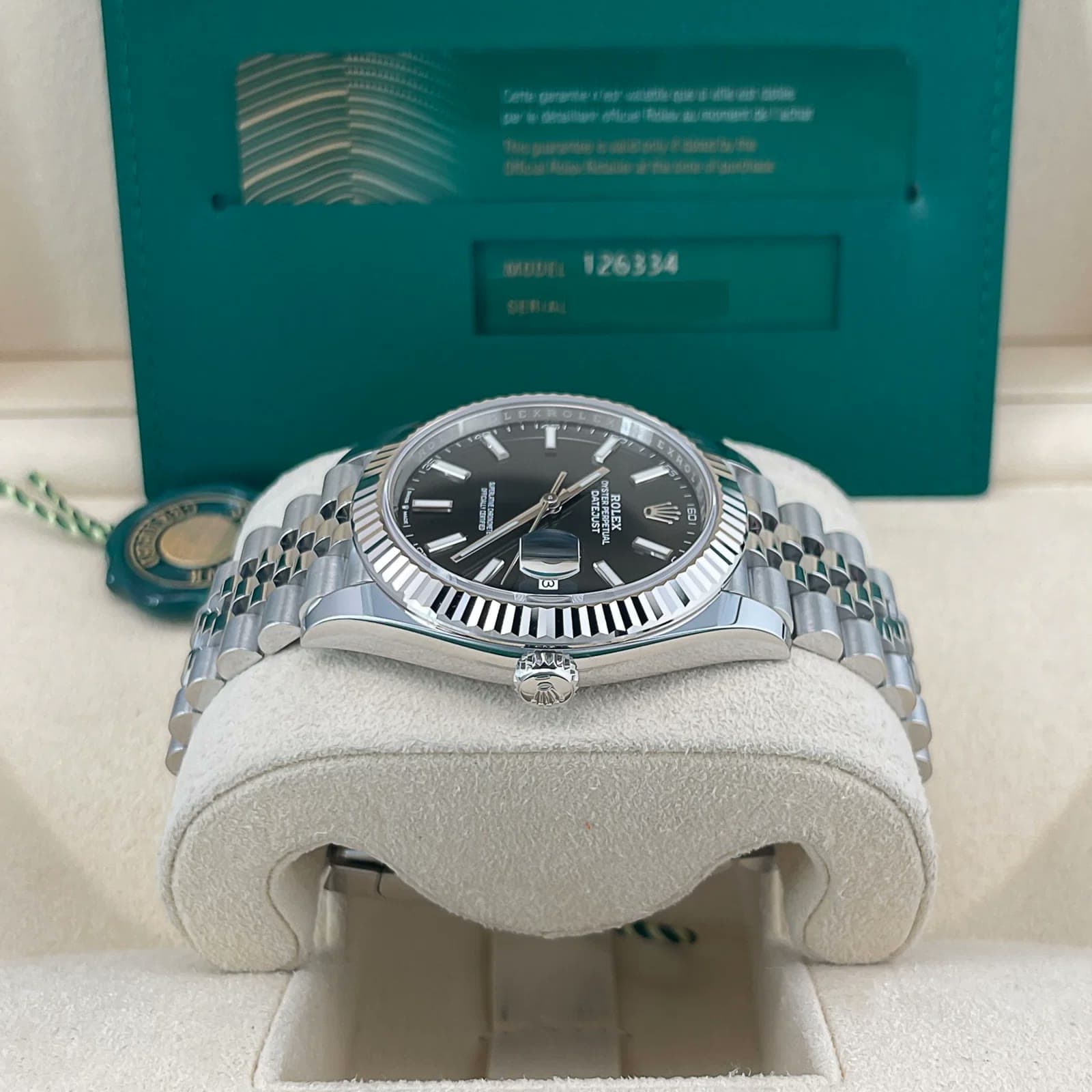2025 Rolex Datejust 41 Fluted / Black / Jubilee 126334-0018 — 41 mm, Steel, Black dial