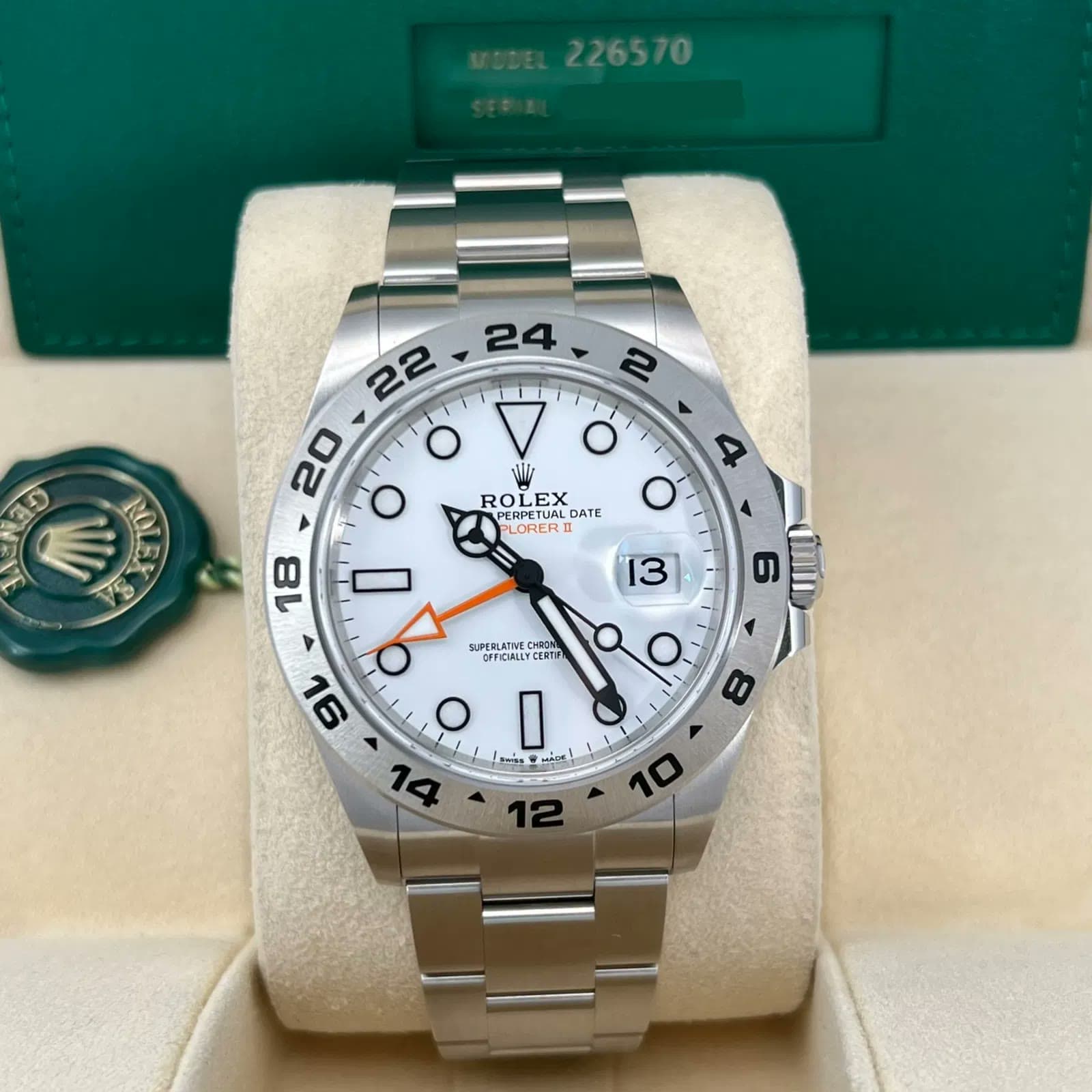2024 Rolex Explorer II White 226570-0001 — 42 mm, Steel, White dial