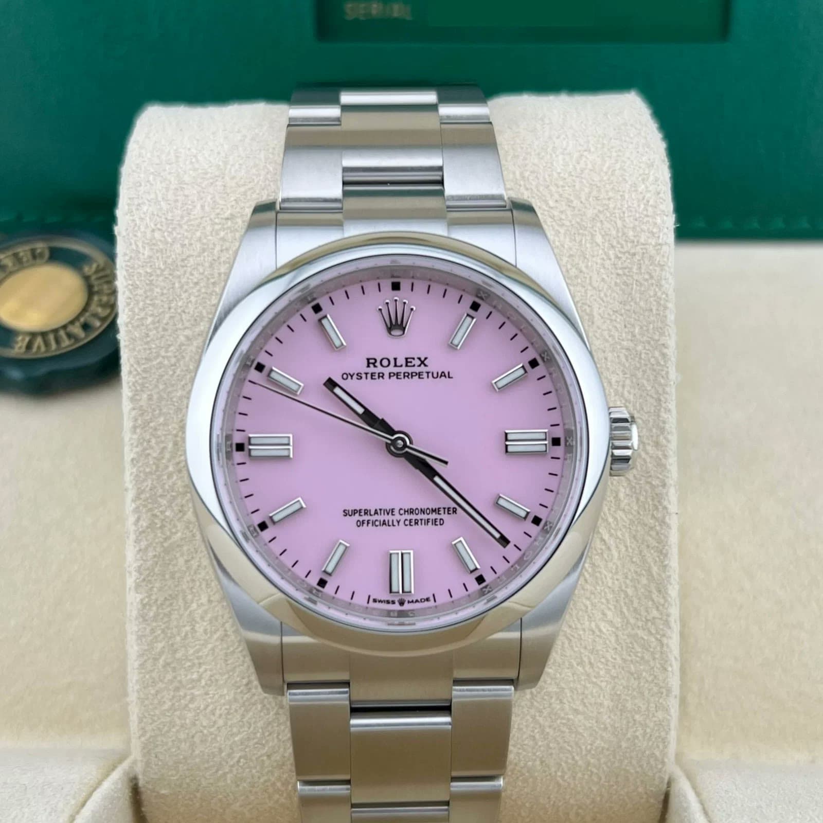 2022 Rolex Oyster Perpetual 36 Candy Pink 126000-0008 — 36 mm, Steel, Pink dial